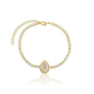 PULSEIRA IMPÉRIO CRISTAL ZIRCÔNIA B. OURO 18K