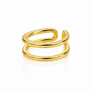 ANEL FIO DUPLO LISO B. OURO 18K