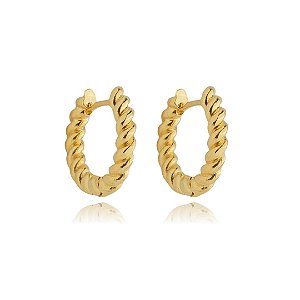 BRINCO ARGOLA ARTICULADA TORCIDA M B. OURO 18K