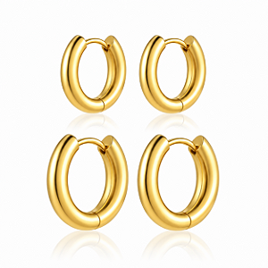 KIT BRINCO DUO ARGOLA ART. LISA P e M B. OURO 18K