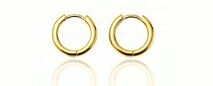 BRINCO ARGOLA ARTICULADA LISA M B. OURO 18K
