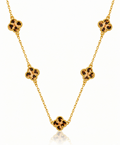 CHOKER TREVO ONÇA B. OURO 18K