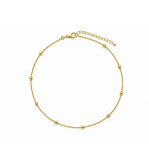 COLAR ESFERAS NA VENEZIANA B. OURO 18K