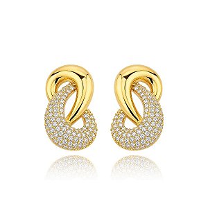 BRINCO INFINIT STAR CRAVEJADO ZIRCÔNIA B. OURO 18K