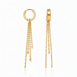 BRINCO ARGOLA ARTICULADA CASCATA B. OURO 18K