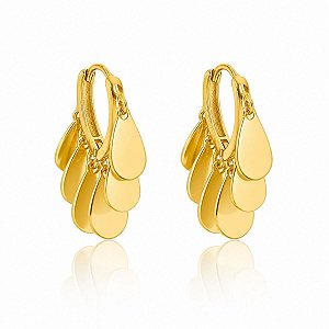 BRINCO ARGOLA ARTICULADA BOREAL MEDALHAS B. OURO 18K