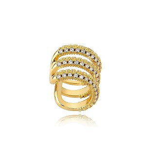 PIERCING FAKE ASTRA CRAVEJADO ZIRCÔNIA B. OURO 18K