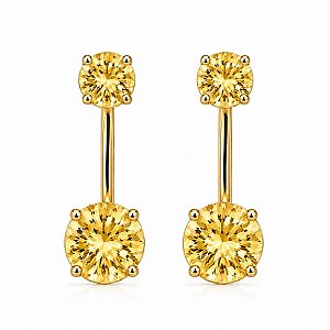 BRINCO PONTO DE LUZ DOIS EM UM VIRGINIA AMARELO B. OURO 18K