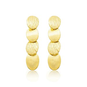 BRINCO CASCATA OVAL B. OURO 18K