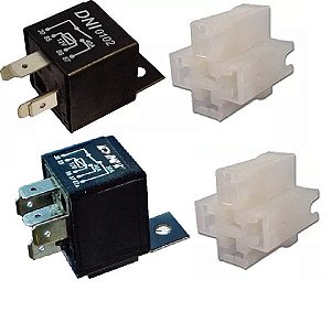 01 Rele Aux Universal 5t 12v 40/10a E 01 De 4 Terminais Dni