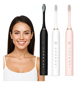 ESCOVA DE DENTES ELÉTRICA SÔNICA RECARREGÁVEL USB