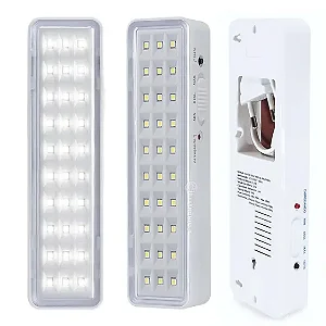 LUMINÁRIA DE EMERGÊNCIA LED RECARREGÁVEL COM 30 LEDS