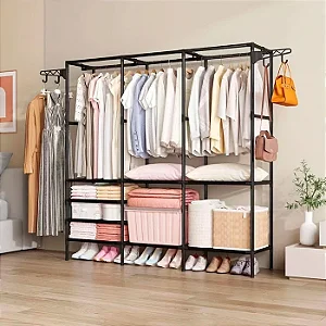 GUARDA ROUPA PORTÁTIL METAL 170*160*36CM
