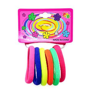 KIT 6 LAÇOS ELÁSTICOS DE CABELO