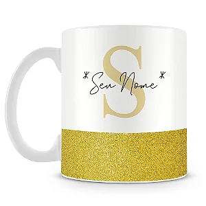 Caneca Especial 325ml Colorida, Mágica, Dourada e Prateada com Colher