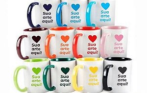 Caneca Especial 325ml Colorida, Mágica, Dourada e Prateada com Colher
