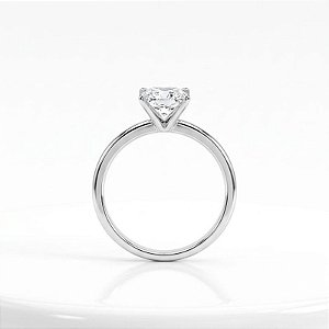 Anel Solitário 6x6 Moissanite Prata 925 - Banho de Ródio