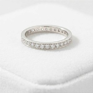 Anel Aparador com Microzirconia Banhado Ouro 18k e Prata