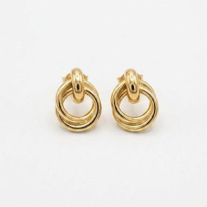 Brinco Argola Nó Banhado Ouro 18k e Prata