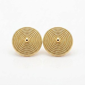 Brinco Redondo 2,5 cm Banho de Ouro 18k e Prata