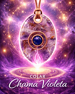 Colar Orgonite Chama Violeta