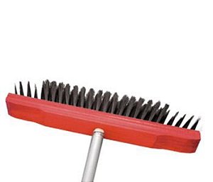 Vassoura Pelo Sintético 40cm Base Madeira