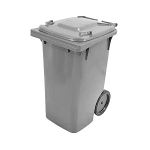 Contentor Plástico s/ Pedal e c/ Rodas 120L Cinza Bralimpia