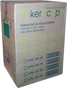 (CAIXA) Copo Descartavel Kerocopo 200ml Branco c/2.500un