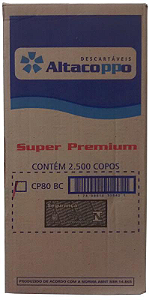 (CAIXA) Copo Descartavel Altacoppo 80ml Branco c/2.500un