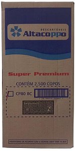 (CAIXA) Copo Descartavel Altacoppo 80ml Branco c/2.500un