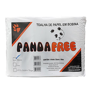 Papel Toalha BOBINA Branca 25cm x 50m Panda c/8 rolos