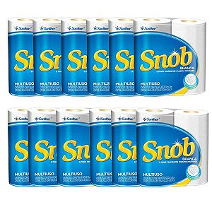 (FARDO) Papel Toalha Cozinha Snob Branca c/12x2 rolos