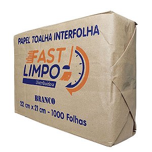 Papel Interfolhas 2D Branco Fastlimpo 1.000 folhas