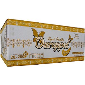 Papel Toalha BOBINA 100% CEL 20cm x 200m Ouroppel Gold c/6 rolos