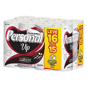 (PACOTE) Papel Higiênico Folha Dupla Personal VIP 16 de 30m