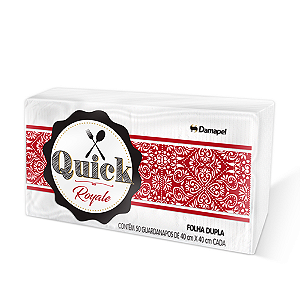 (PACOTE) Papel Guardanapo Folha Dupla Grande Quick Royale 25un