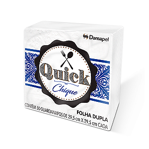 (PACOTE) Papel Guardanapo Folha Dupla Grande Quick Chique 50un