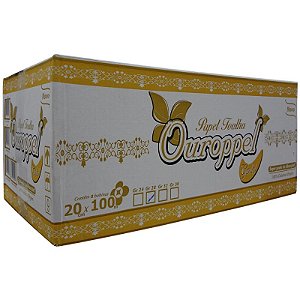 Papel Toalha BOBINA 100% CEL 20cm x 100m Ouroppel Gold c/8 rolos