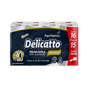 (PACOTE) Papel Higiênico Delicatto Premium Folha Dupla c/16 de 30m