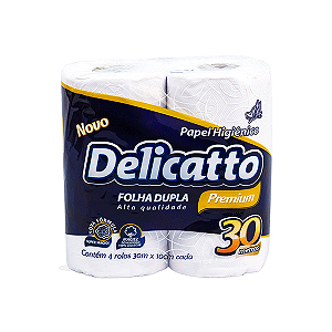 (PACOTE) Papel Higiênico Delicatto Premium Folha Dupla c/4 de 30m