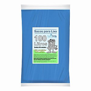 Saco para Lixo Azul 100 Litros (92x100) FORTE 100un