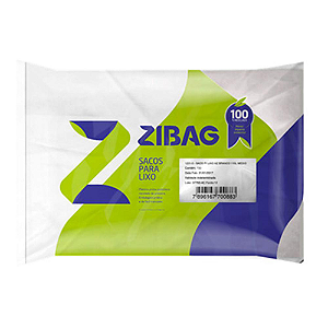 Saco para Lixo Branco 40L ZiBag c/100un