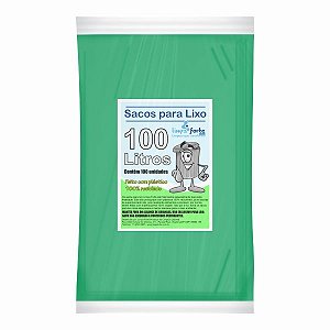 Saco para Lixo Verde 100 Litros (92x100) FORTE 100un