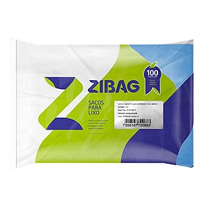 Saco para Lixo Azul 40L ZiBag c/100un