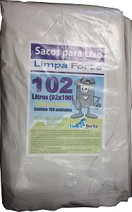 Saco para Lixo Branco 100 Litros (92x100) FORTE 100un