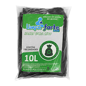 Saco para Lixo Preto 10 litros LIMPA FORTE BLUE c/100und
