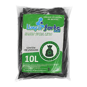 Saco para Lixo Preto 10 litros LIMPA FORTE BLUE c/100und