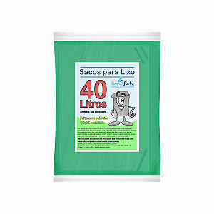 Saco para Lixo Verde 40 Litros FORTE 100un