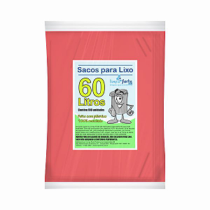 Saco para Lixo Vermelho 60 Litros FORTE 100un