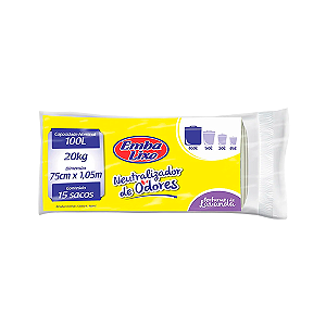 Saco para Lixo Neutralizador de Odores Lavanda 100L c/15un